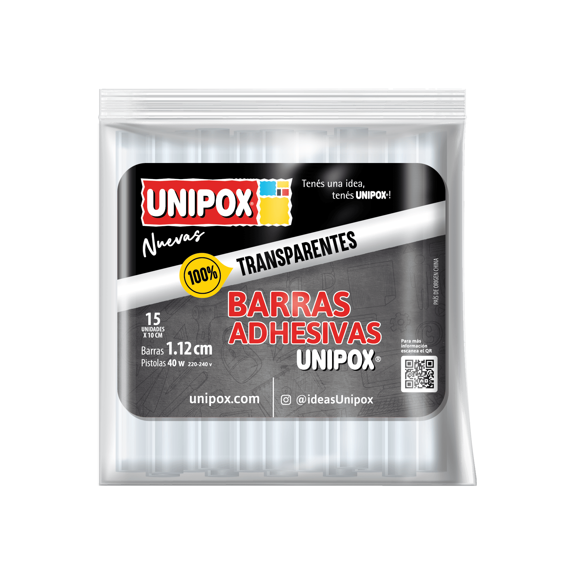 Barra De Silicona Unipox 1,12 X 10cm Flowpack X 15 Uni