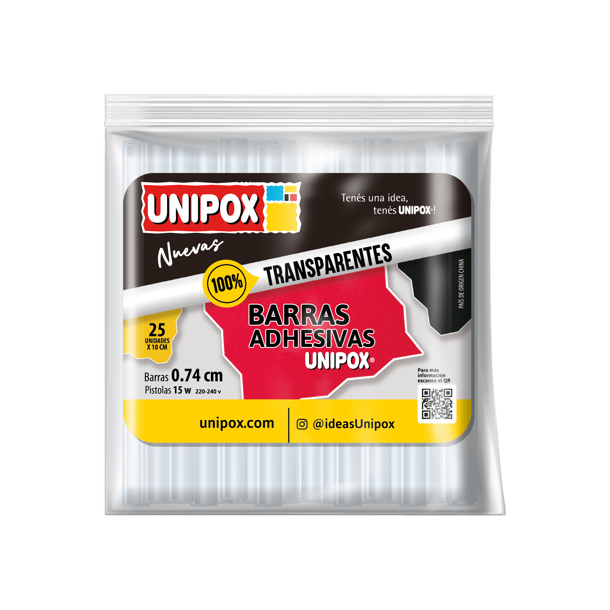 Barra Silicona Unipox 0,74 X 10cm Flowpack X 25 Uni