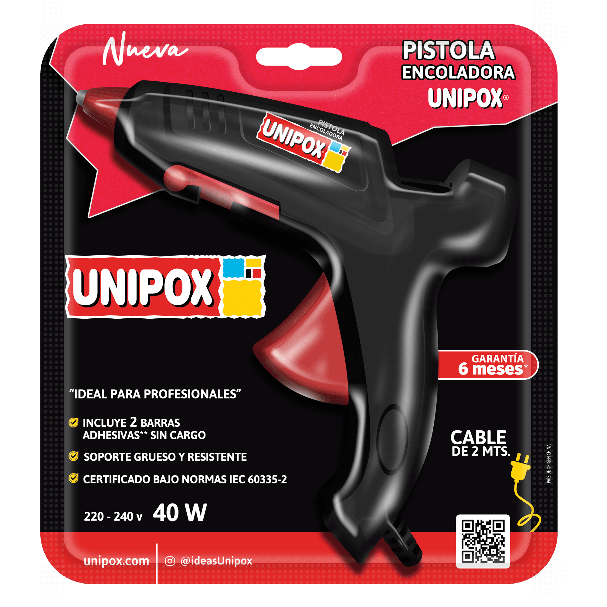 Pistola Encoladora Hotmelt Unipox 40 Watts
